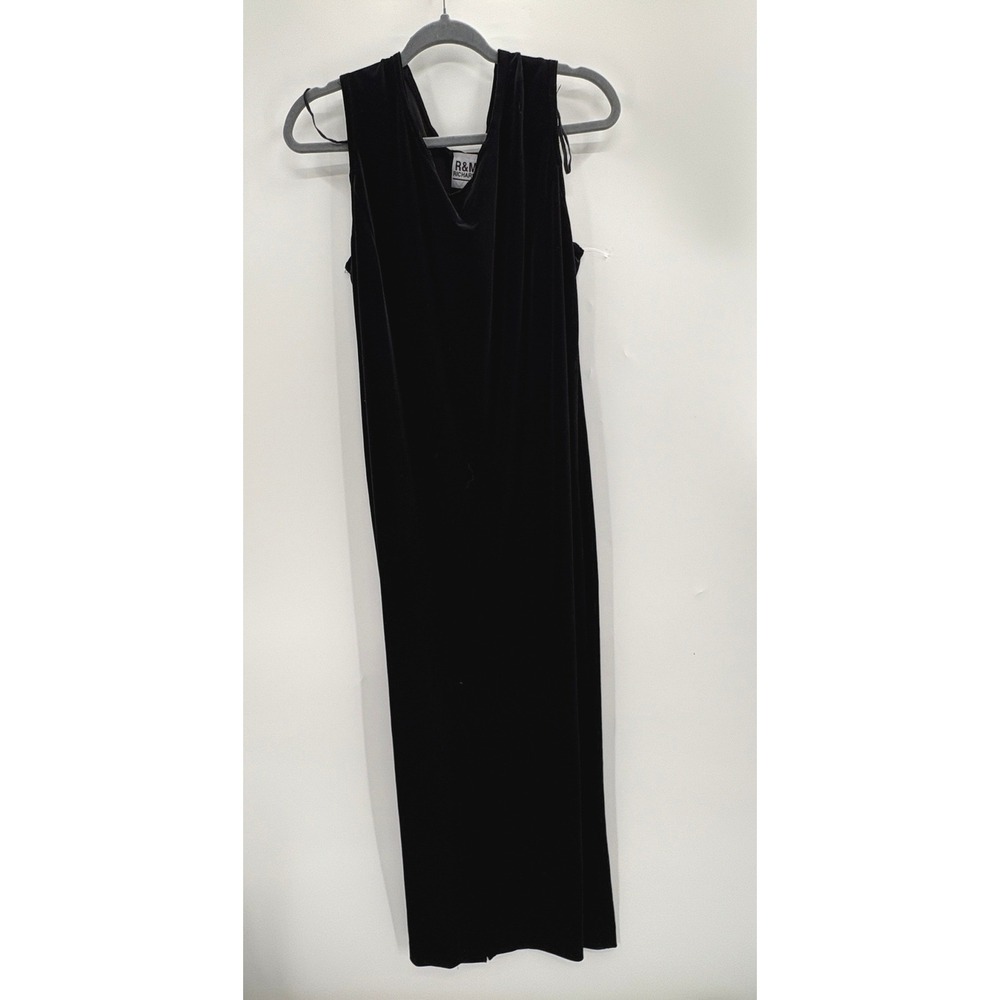 R&M Richards Black Velvet Maxi Dress & Floral Burnout Jacket Set 2PC Formal - Picture 10 of 16
